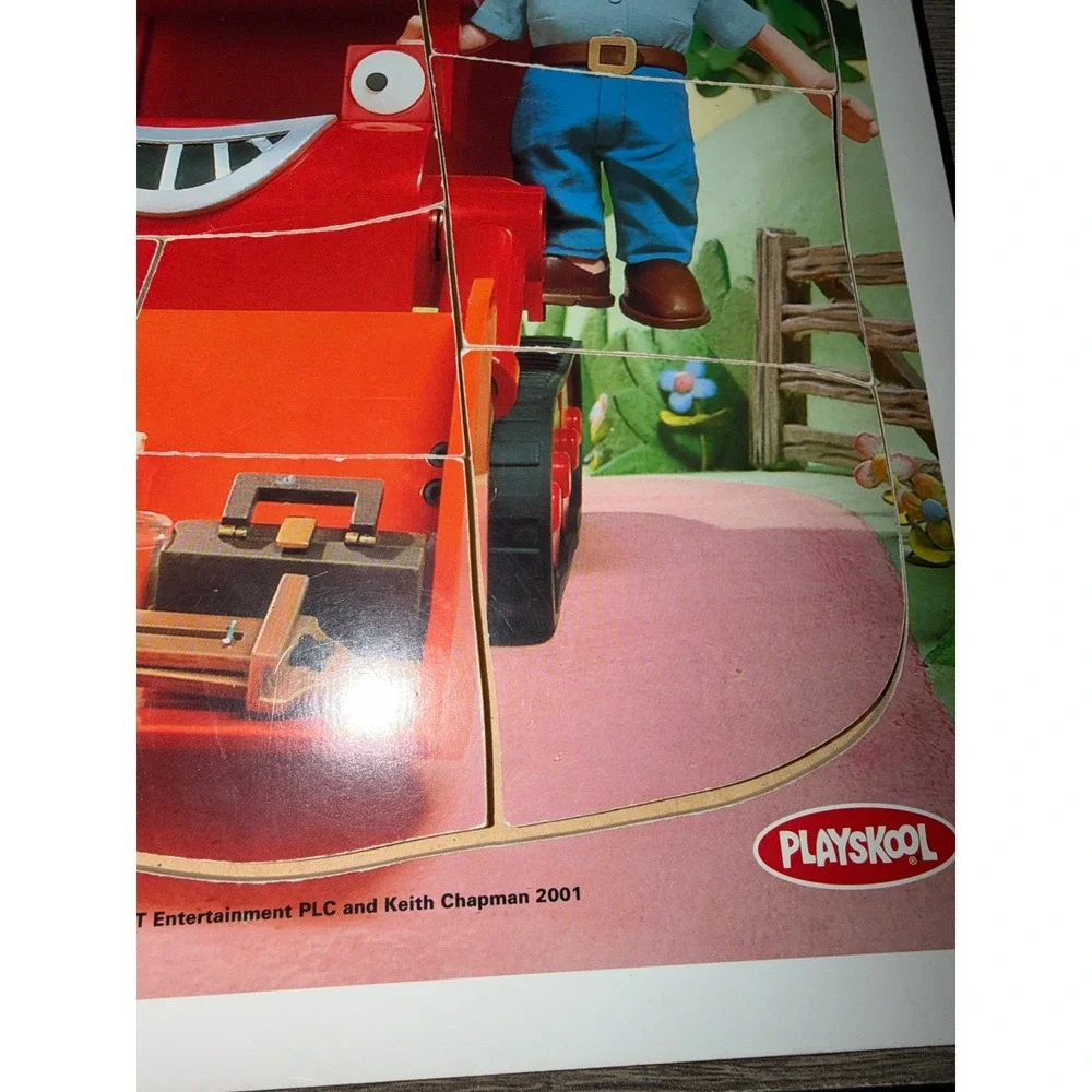 Vintage 2001 Bob the Builder Playskool Wooden Tray Puzzle 8 Piece Muck Red Truck
